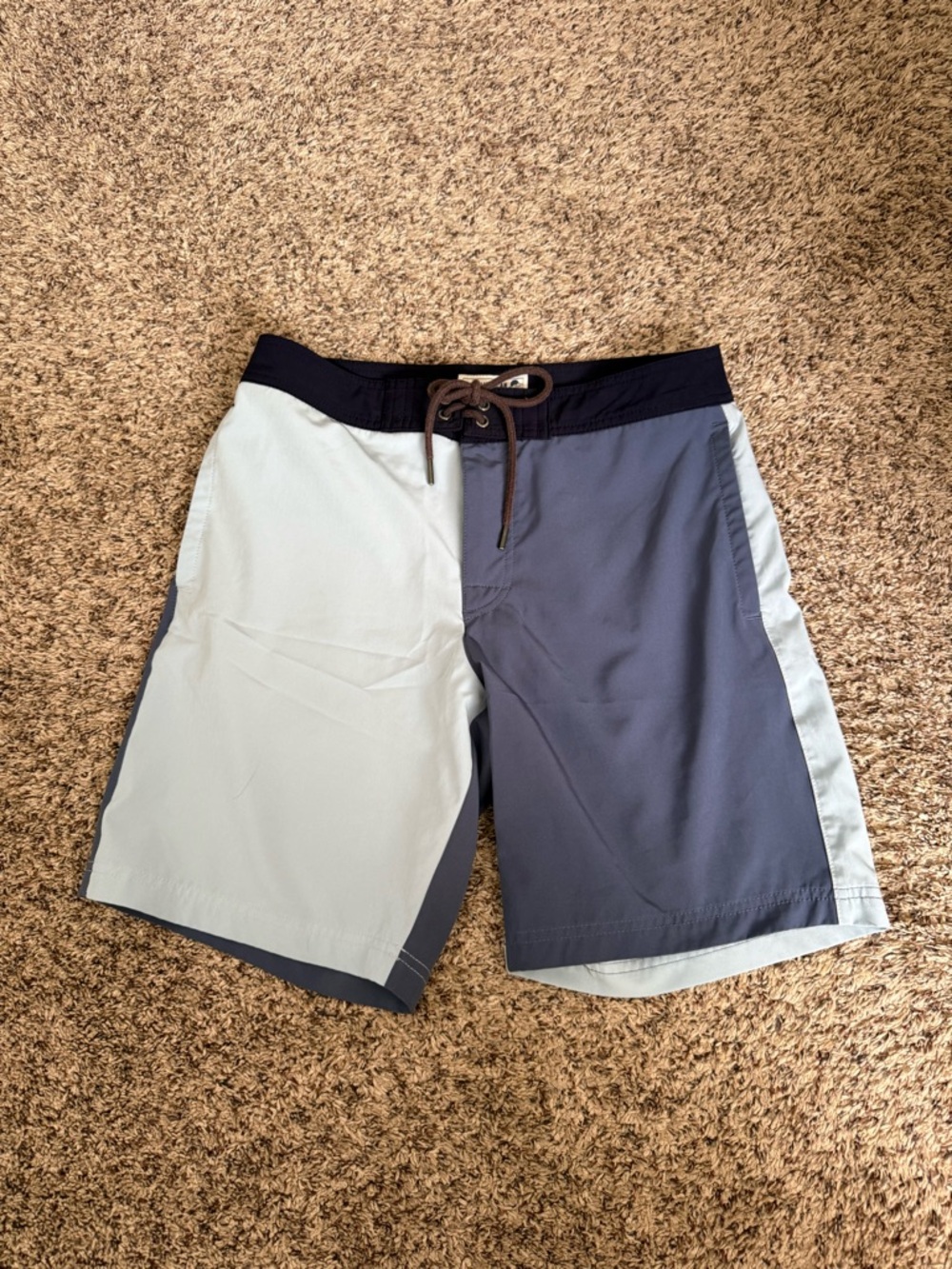 American Eagle Men's Two-Tone Light Blue & Navy Swim Trunks